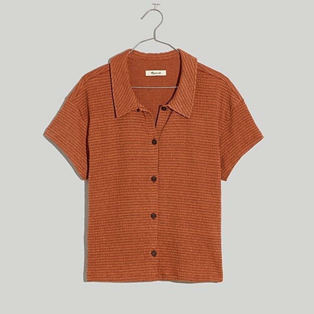 Knit Textured Button-Front Shirt from Madewell